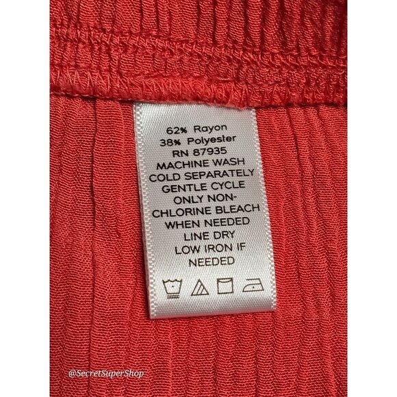 Susan Graver Womens Skirt XL Salmon Gauze Midi A Line Pull-On Elastic Waist - Picture 3 of 6